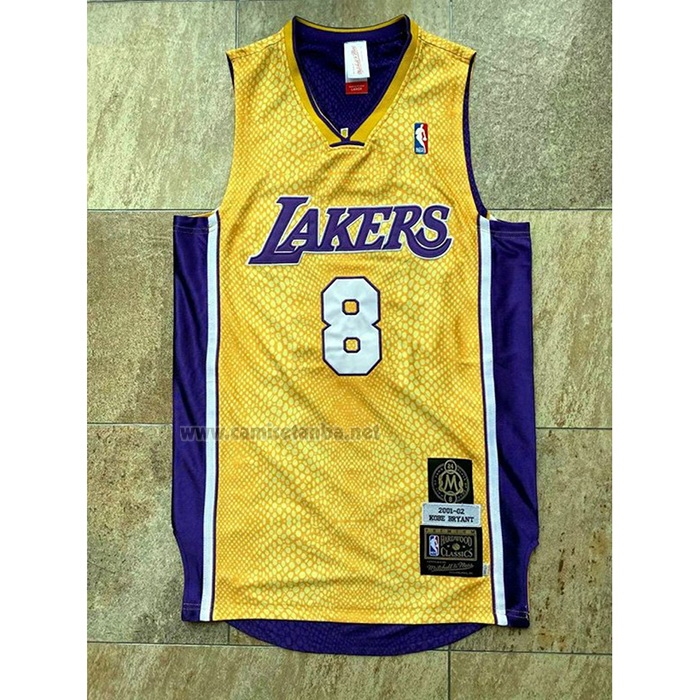 Camiseta Los Angeles Lakers Kobe Bryant #8 Primera Mitchell & Ness Oro